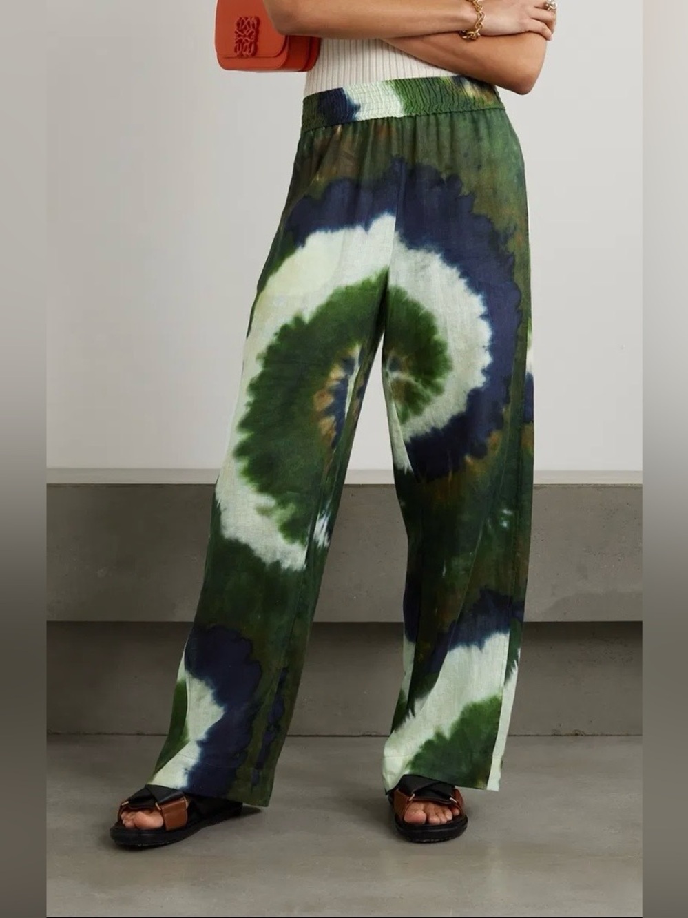 NWT Frame X Julia Sarr Jamois Tie Dye Linen Pants Size Medium